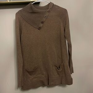JEANNE PIERRE Women’s Cowl Neck Button Sweater 100%Cotton Women’s Small